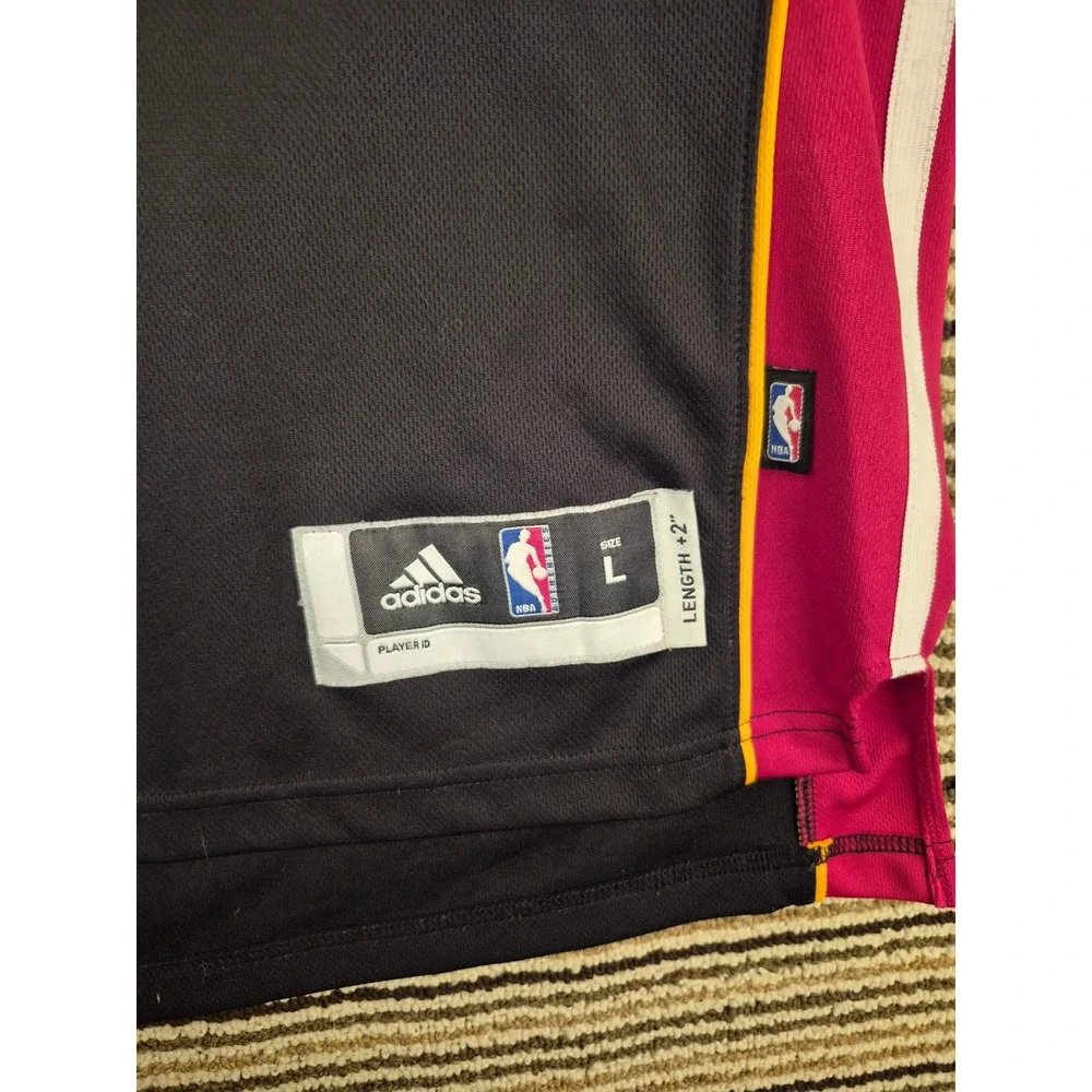 Adidas Miami Heat LeBron James #6 NBA Jersey Black Red Mens Large Length +2